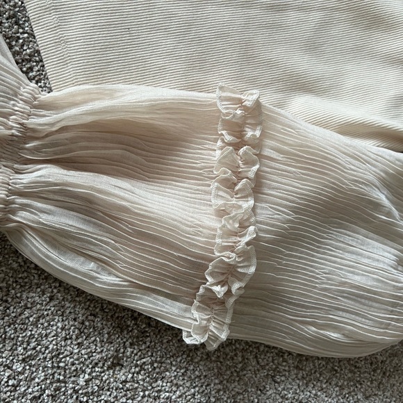 Anthropologie Cream Pleated Top - Picture 11 of 13